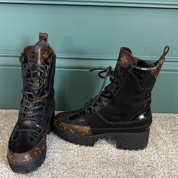 Louis Vuitton Laureate Desert Platform Boots Women’s sz 8 100% Authentic - Picture 5 of 9